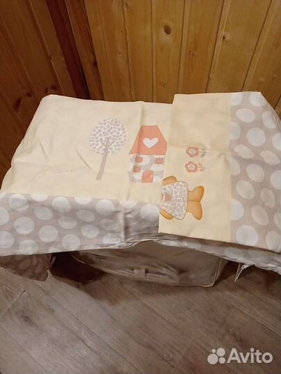 Бортики в кроватку, подушка, одеяло, комплект бель