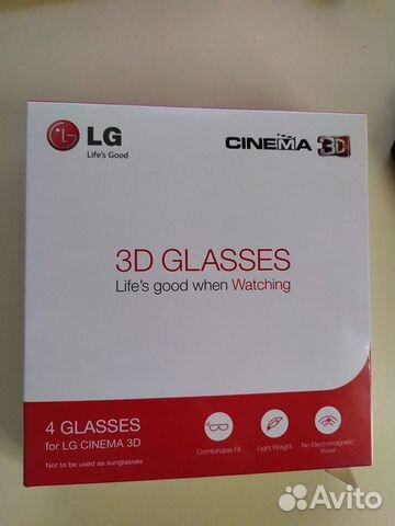 Очки для телевизора 3D LG glasses купить в Москве | Электроника | Авито