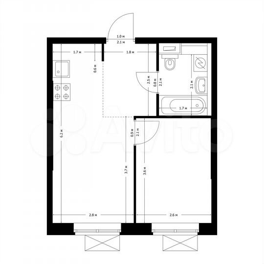 1-к. квартира, 32,3 м², 9/14 эт.