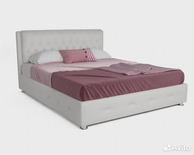 Кровать Граф (экокожа белая) 140 см /160 см