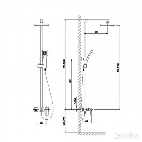 Душевая система Timo Selene SX-1030/00 chrome