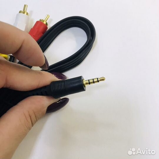 Кабель 3rca jack 1 метр \ тюльпаны -aux