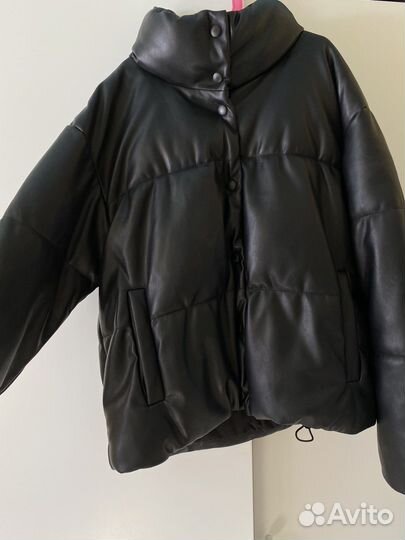 Кожаная куртка stradivarius