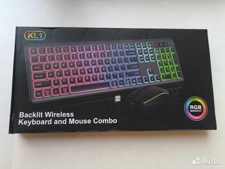 Набор мышка и клавиатура беспроводные с подсветкой