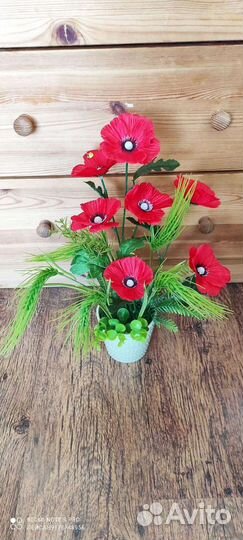Маки из шёлка букет