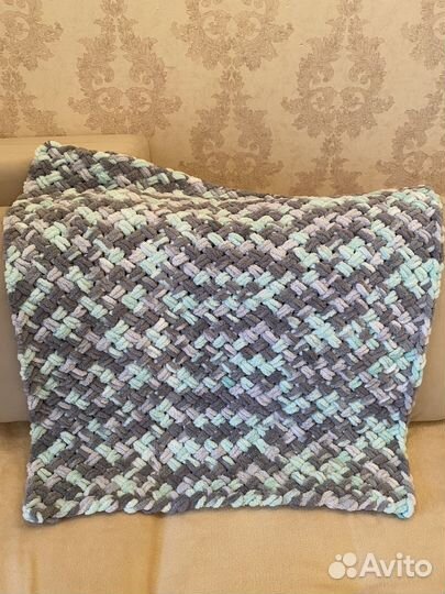 Вязанный плед ручная работа