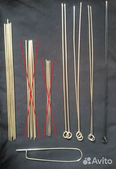 Спицы и крючки вязальные, кнопки, цепь. застежки