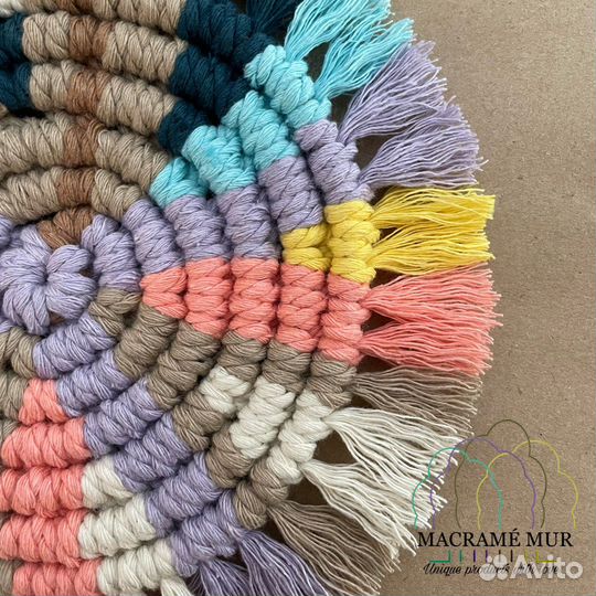 Подставка под горячее плетеная макраме