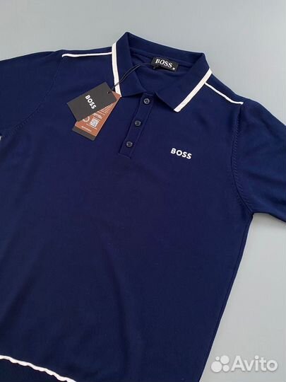 Мужское polo hugo boss синее