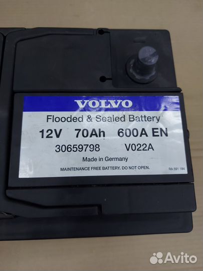 Аккумулятор volvo 70Ah/600A Б/У