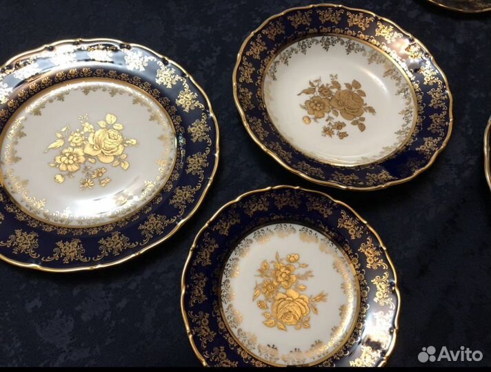 Столовый сервиз «Кобальт» Золотая роза