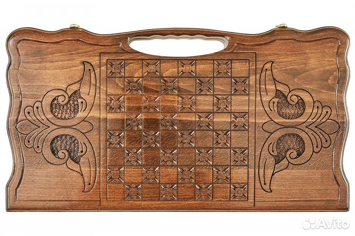 Нарды и шашки резные Одинокий всадник 50 х 52 см бук Армения 62394