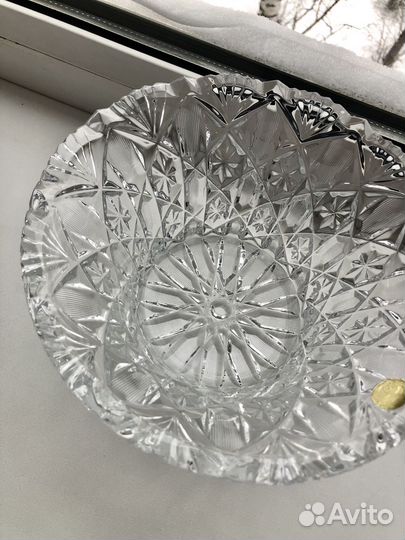 Хрустальная ваза СССР с широкими краями