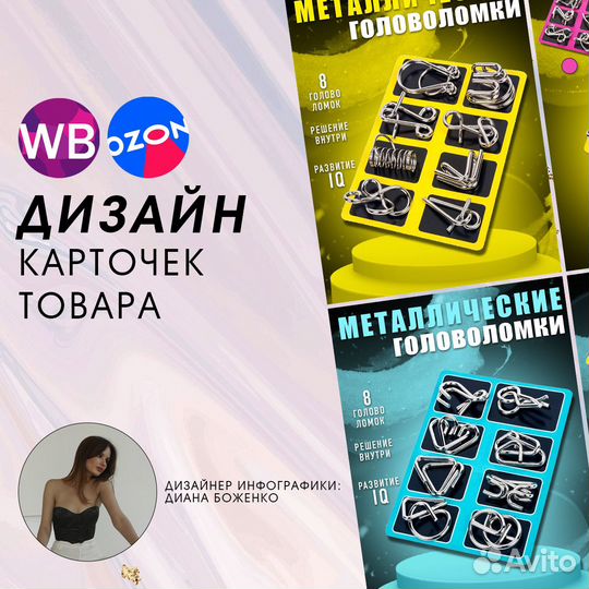 Инфографика. Дизайн карточек для маркетплейсов