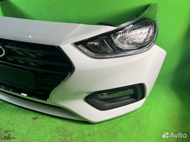 Бампер передний Hyundai Solaris 2017-2020 белый