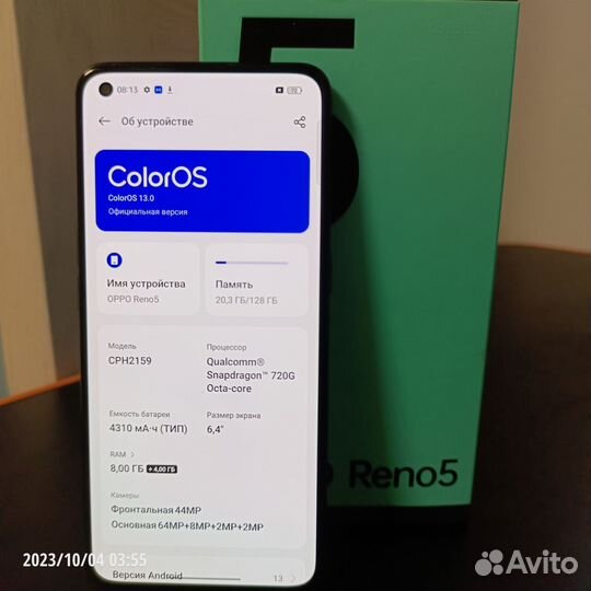 OPPO Reno 5 4G, 8/128 ГБ