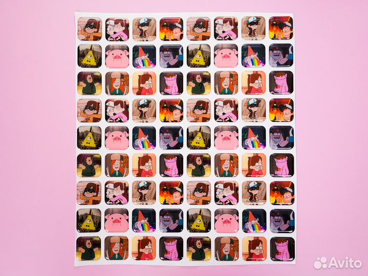 3d стикеры оптом микс с разными картинками