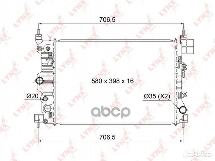 RB-1009 радиатор системы охлаждения Chevrolet