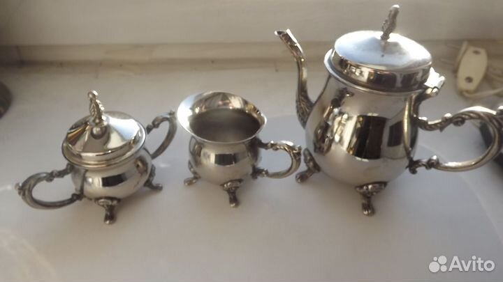 Кофейный набор мельхиор из 3предметов