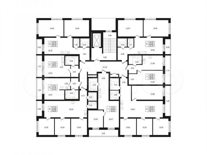 4-к. квартира, 95,2 м², 6/9 эт.