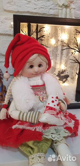 Кукла Тролька, ручной работы,новогодние игрушки