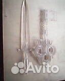 Хрустальный салатник цветное стекло бу