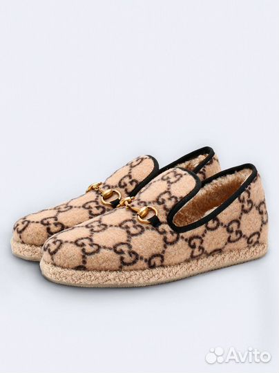 Gucci меховые лоферы