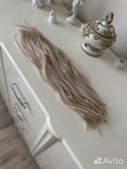 Славянские волосы блонд платина 58см бу