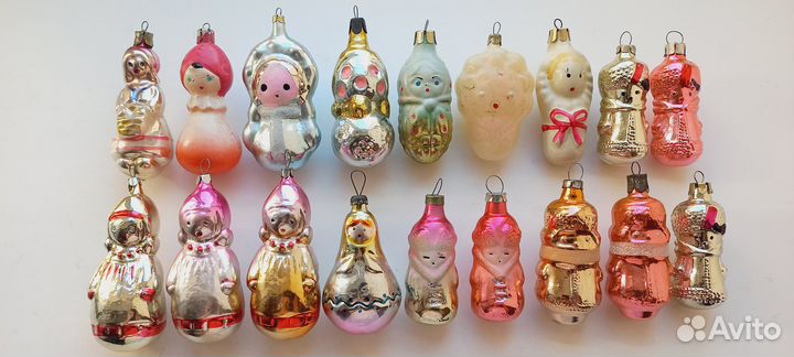 Матрешки персонажи фигурки Елочные игрушки СССР