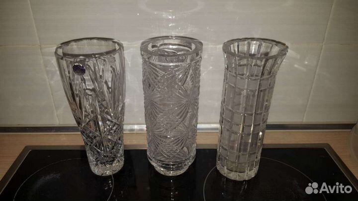 Вазы разные хрустальные