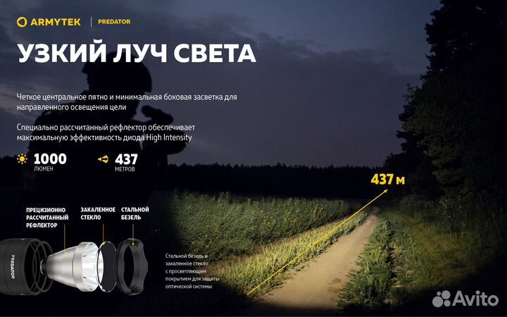 Тактический фонарь armytek predator