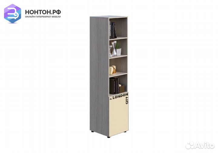 Стеллаж Мийа-3А ясень шимо светлый / бежевый / фот