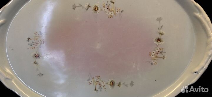 Большой поднос 19 век. гарднер фарфор, роспись. ца