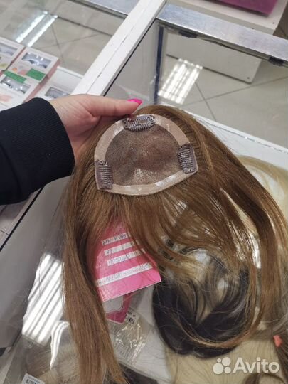 Накладная чёлка из натуральных волос на сеточке