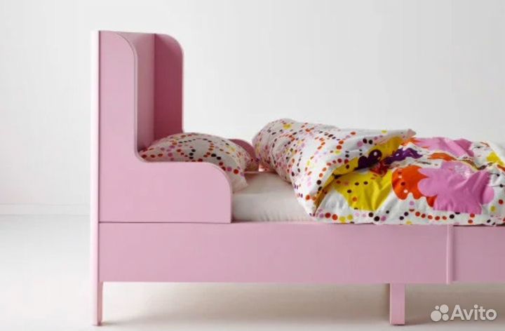 Раздвижная кровать IKEA Бусунге розовая