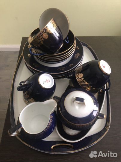 Антиквариат германия + СССР кобальт, золочение