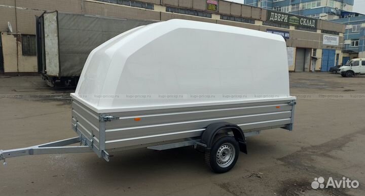 Прицеп с алюминиевыми бортами и крышкой мзса 81771