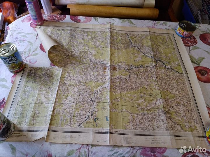 Антикварная карта Нижнего Новгорода 1930-е годы