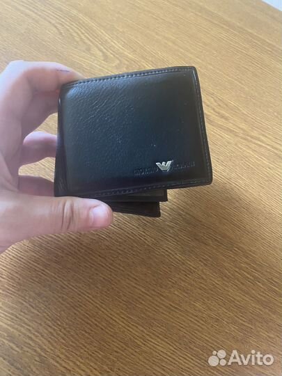 Мужской кошелек натуральная кожа giorgio armani