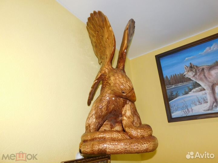 Орел дерево резьба выс. 73см. ручная работа