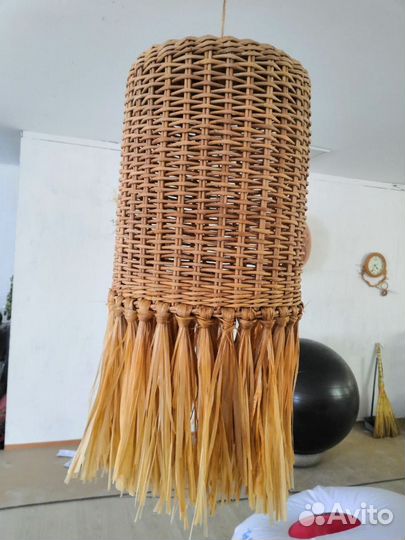 Люстры плетеные потолочные абажуры