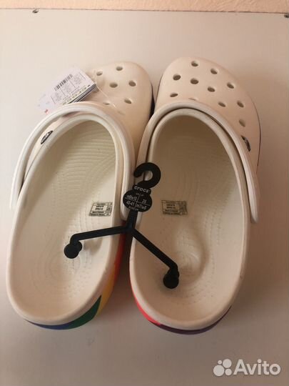 Сабо Crocs rainbow радуга