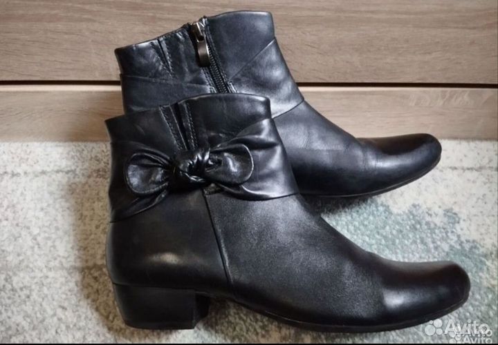 Кожаные демисезонные ботинки, размер 38
