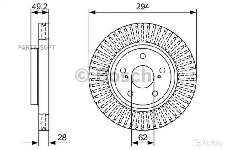 Bosch 0986479W40 Тормозной диск передний