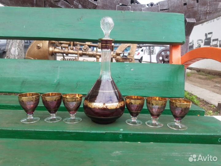 Винтажный набор. Цветное стекло. Чехословакия