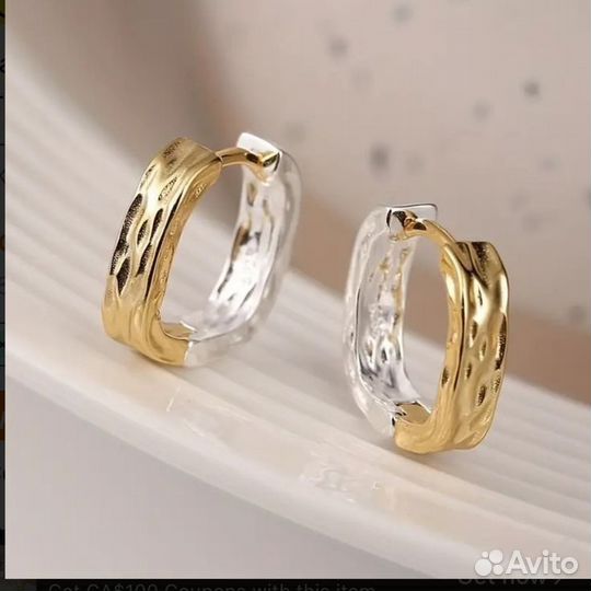 Серебряные серьги Двусторонние