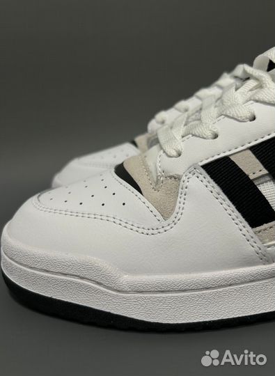 Кроссовки Adidas Forum Low White Black Люкс