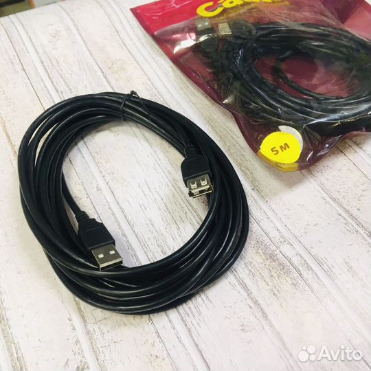Кабель для компьютера удлинитель USB 5м USB 2.0