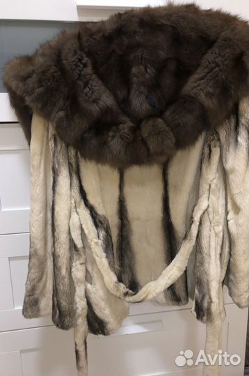 Шуба норковая с соболем