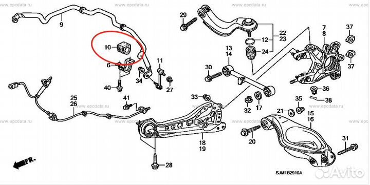 Втулка заднего стабилизатора Honda Elysion
